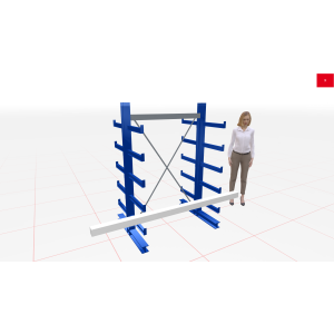 Kragarmregal K1000 Anbauregal Beidseitig 2000x2x500 mm, Achsmaß 1250 mm